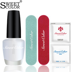 Sweet Color SweetColor指甲油美甲套装基础美甲工具（亮油5ml+抛光条+搓条+清洁棉3片+卸甲巾3片）