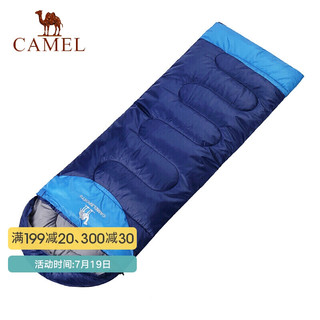 CAMEL 骆驼 户外睡袋野营1.35kg加厚成人睡袋  A6S3KL1103 深宝蓝/彩蓝 1.35kg左边