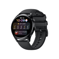 华为 WATCH 3 活力款 eSIM智能手表 46.2mm 黑色不锈钢表壳 黑色橡胶表带（GPS、血氧）