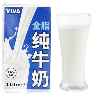 VIVA 韦沃 全脂纯牛奶 1L*6盒