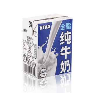 VIVA 韦沃 全脂纯牛奶 200ml*12盒