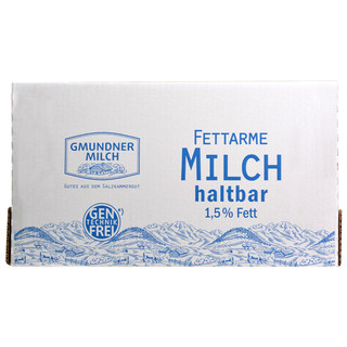 GMUNDNER MILCH 部分脱脂纯牛奶 1L*12盒