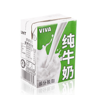 VIVA 韦沃 部分脱脂纯牛奶 200ML*12盒