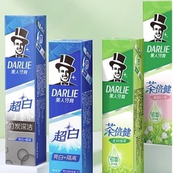 DARLIE 黑人 牙膏 超白茶家庭家用套装茶倍健 190g*4支