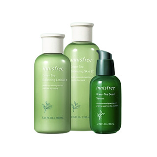 innisfree 悦诗风吟 绿茶精粹护肤套装 (柔肤水200ml+柔肤露160ml+第三代水分肌底精华露80ml)