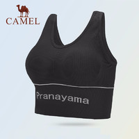 CAMEL 骆驼 瑜伽内衣女子高强度防震聚拢运动内衣瑜伽训练健身bra背心 黑色 均码