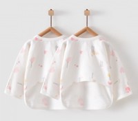 四季款婴儿衣服0-3月新生儿偏开半背衣宝宝家居内衣2件装 59 粉色