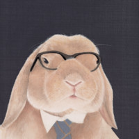 buybuyART 买买艺术  何晓蕾《兔先生》50x40cm 版画 油画 客厅装饰画
