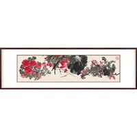 弘舍 齐白石 植物花卉国画《繁华盛世》成品尺寸227x70cm 宣纸 雅致胡桃