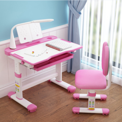 EIEV 益威 A7儿童学习书桌+机械椅升级双背 粉色