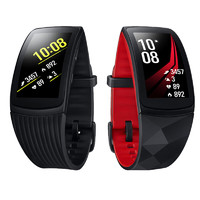 SAMSUNG 三星 Gear Fit2 Pro 智能运动手环 黑色 硅胶表带 黑红 4GB（GPS、心率）