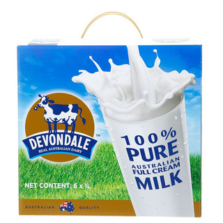 DEVONDALE 德运 全脂纯牛奶 1L*6盒 礼盒装