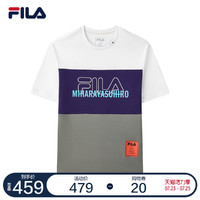 FILA 斐乐 x MIHARA 斐乐联名男士短袖T恤2021夏新款撞色运动潮流上衣