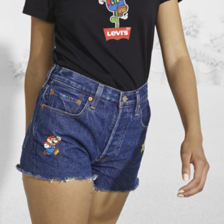 Levi's 李维斯 X SUPER MARIO 女士牛仔短裤 56327-0069 牛仔色 24