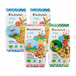 BioJunior 碧欧奇 意大利进口婴幼儿有机辅食蔬菜无盐宝宝面条800g（10月以上）小蝴蝶*2+小圆圈+小太空