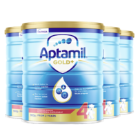 黑卡会员：Aptamil 爱他美 金装 婴儿配方奶粉 4段 900克 4罐