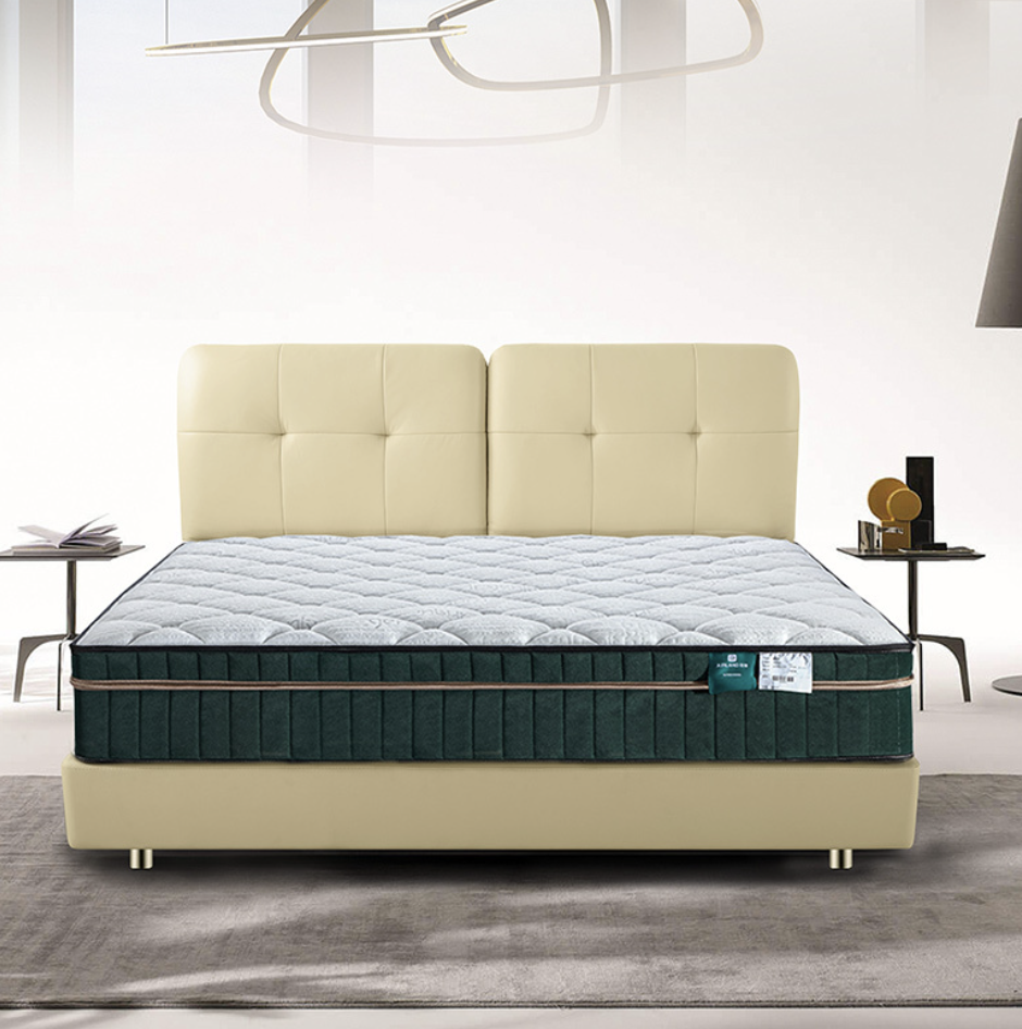 5m/1.8米现代简约卧室实木床架 米蘭软床 床加床垫组合套餐