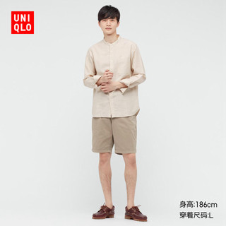 UNIQLO 优衣库 男/女/情侣装 麻棉立领衬衫(长袖春夏休闲透气) 433478