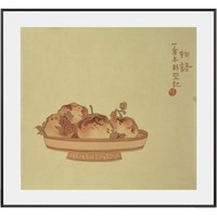 buybuyART 买买艺术 韩莹 《物语系列之石榴》50×50cm 金色框 2017年 客厅装饰画 限版版画