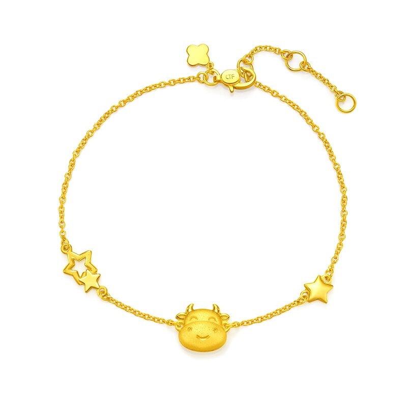 chow tai fook 周大福 eof95 星星小牛足金手链 16.25cm 3.