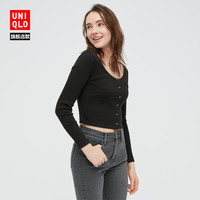 UNIQLO 优衣库 440747 女装棉质罗纹短开衫