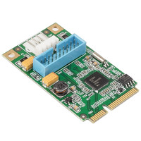 moge 魔羯 MC4013 Mini PCI-Express USB3.0转接卡 迷你PCIE插槽转2口USB3.0扩展卡，不带线