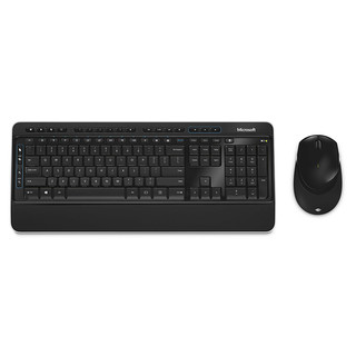 Microsoft 微软 无线蓝影桌面套装3050 无线键鼠套装 黑色