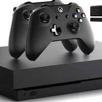 Microsoft 微软 xbox One S/X 游戏机 黑色（15款大作游戏）+无线双游戏手柄
