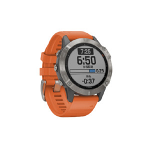 GARMIN 佳明 Fenix6 Pro GPS 智能手表 黑色 硅胶表带 橙色（心率、血氧、血压、GPS)