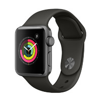 Apple 苹果 Watch Series 3 智能手表 38mm GPS+蜂窝网络款 深空灰色铝金属表壳 灰色运动型表带（心率）