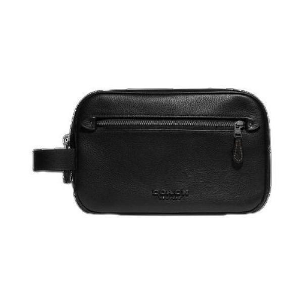 coach 蔻驰 男士牛皮革手拿包 f76944 qbbk 黑色 小号