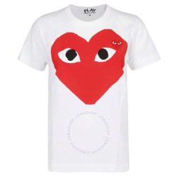 comme des garcons play川久保玲 p1t025-1 爱心棉质白色女士短袖t恤