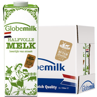 Globemilk 荷高 部分脱脂纯牛奶 1L*6盒