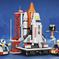 中国航天飞机火箭益智拼插积木 666颗粒