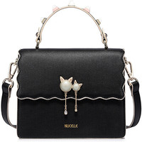 NUCELLE 纽芝兰 女士单肩手提包 1171149 经典黑 小号