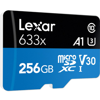 Lexar 雷克沙 633X Micro-SD存储卡 256GB（UHS-I、V30、U3、A1）