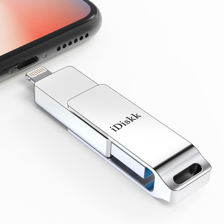 iDiskk 苹果U盘系列 U006 USB 3.0 固态U盘 珍珠银 64GB Lightning/USB 双口