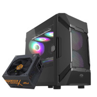 FSP 全汉 CST370 RGB MATX机箱 半侧透 含电源 500W