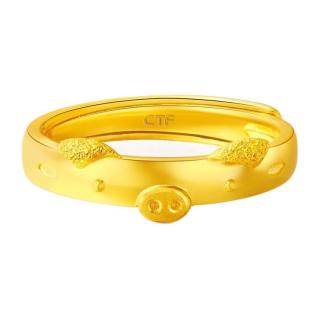 chow tai fook 周大福 f187617 女士生肖猪活口足金戒指 4.3g