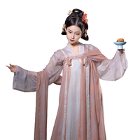 摸鱼儿 唐制汉服 盛唐夜宴 女士齐胸衫裙 肉粉色 S