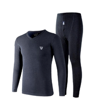 PLAYBOY 花花公子 男士中老年保暖内衣套装 D8791 藏青 XXL