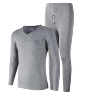 PLAYBOY 花花公子 男士中老年保暖内衣套装 D8791 浅麻 3XL