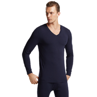 PLAYBOY 花花公子 男士V领秋衣秋裤 7502 藏青 XXXL