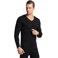 PLAYBOY 花花公子 男士V领秋衣秋裤 7502 黑色 XXXL