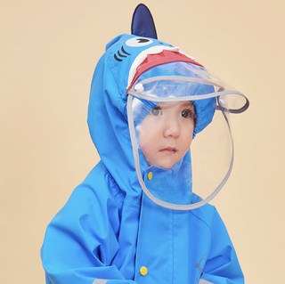 lemonkid 柠檬宝宝 LK2201005 儿童连体雨衣 卡尔搞怪海盗鲨 XL