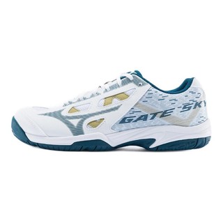 Mizuno 美津浓 Gate Sky Plus 男子羽毛球鞋 71GA204033 白色/蓝色 40.5