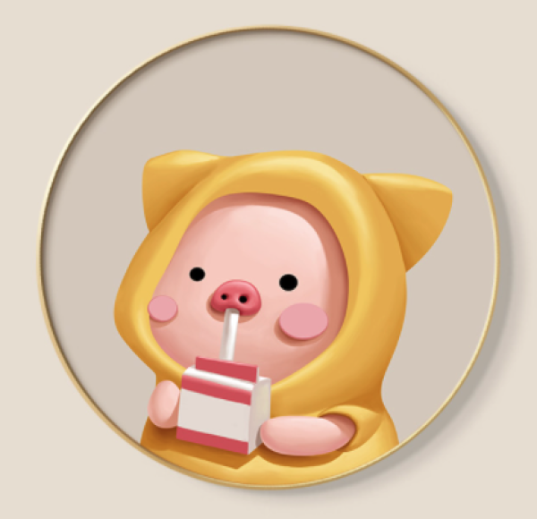 海龙红圆形儿童房装饰画动物童萌c直径40cm北欧温馨卡通动物卧室床头