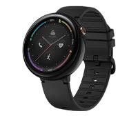 AMAZFIT 华米 AC1807 Wi-Fi 智能手表 35.4mm 黑色 不锈钢版 黑色 硅胶表带 (eSIM、GPS、血氧、心电图、心率)