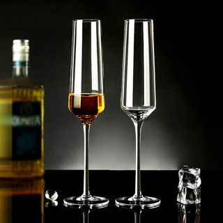 贝鲁斯香槟杯水晶玻璃起泡酒杯高脚白葡萄酒杯通用高脚红酒杯气泡杯 (A款)  两支装