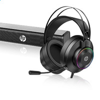 HP 惠普 GH10 耳罩式头戴式有线耳机 黑色 3.5mm +WS10 桌面 多媒体音箱